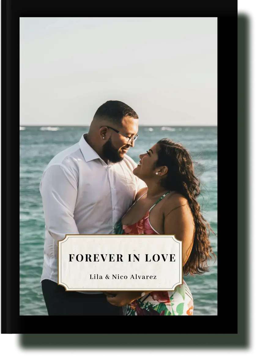 Cover of 'Forever in Love,' a heartfelt couples book capturing cherished moments, anniversaries, and the journey of love through the years.
