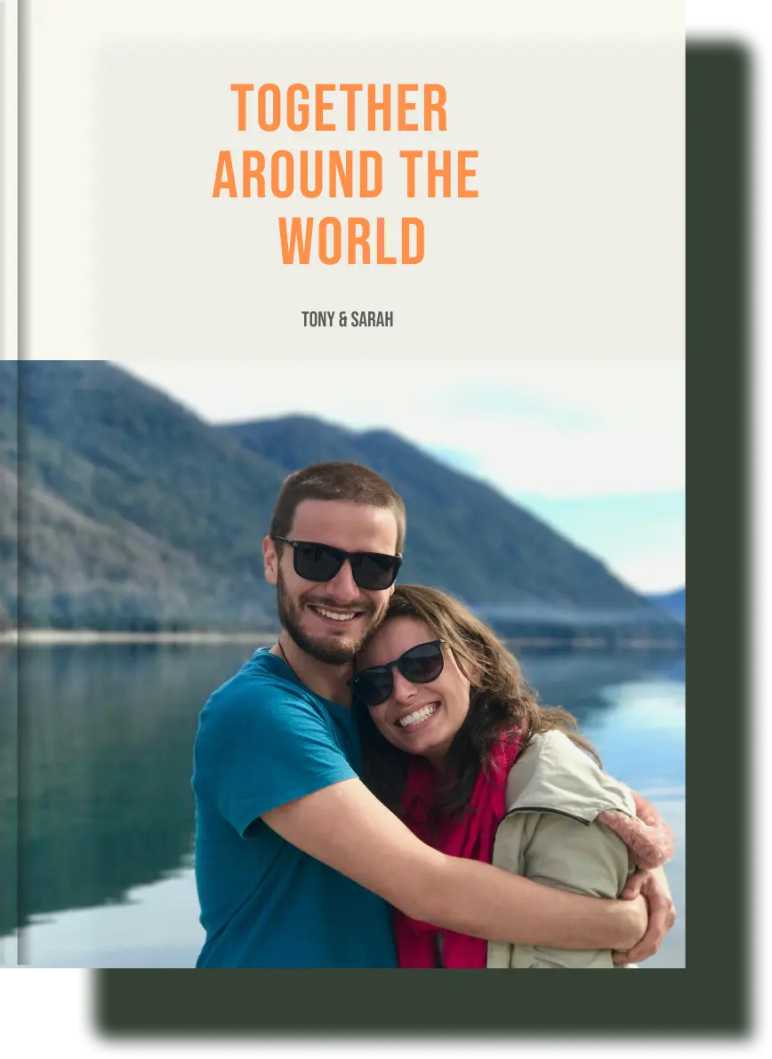 Cover of 'Together Around the World,' a couples book preserving shared travel adventures, romantic getaways, and special destinations.