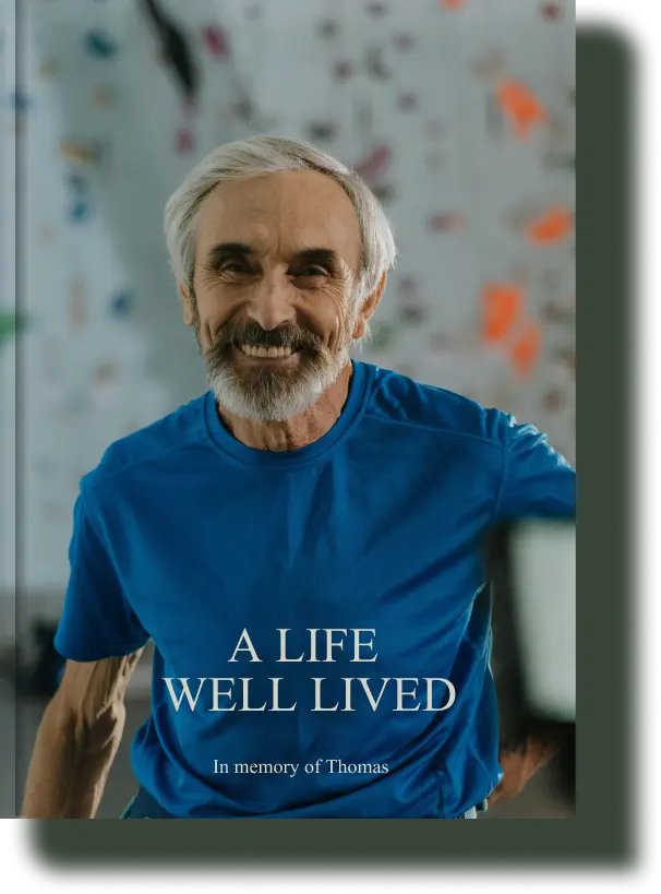 "Memorial Book from LifeScript—a heartfelt tribute that preserves the stories, pictures, and lessons of a deceased loved one for remembrance."